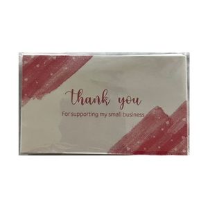 NEW - Thank‎ You Business Card - Pink Corners - Hearts - 30 pieces